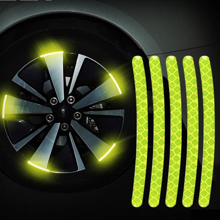 Haomada Car Wheel Hub Strong Reflective Sticker Electric Motorcycle Wheel Rim Glow Strip Creative Warning Decal