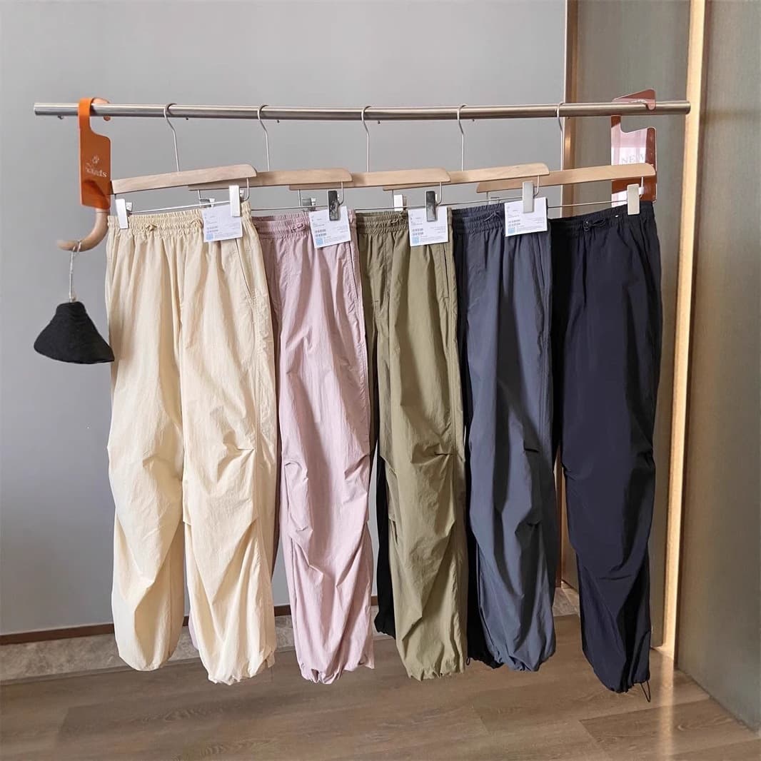 Japanese Style ~ Cost-Effective! 2026 Spring/Summer Casual Loose Cargo Pants Parachute Pants Straight Wide Leg Long Pants for Women