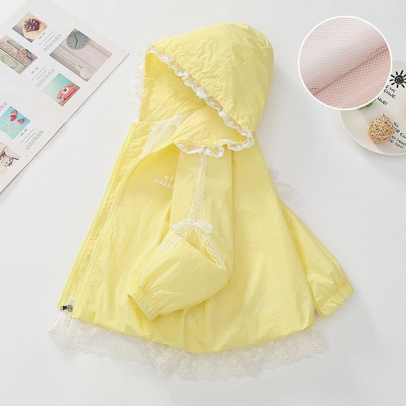 Girl's Double Layer Sun Protection Jacket Summer Thin 2026 New Children's Girl Stylish Thin Jacket Big Kids Air Conditioning Jacket