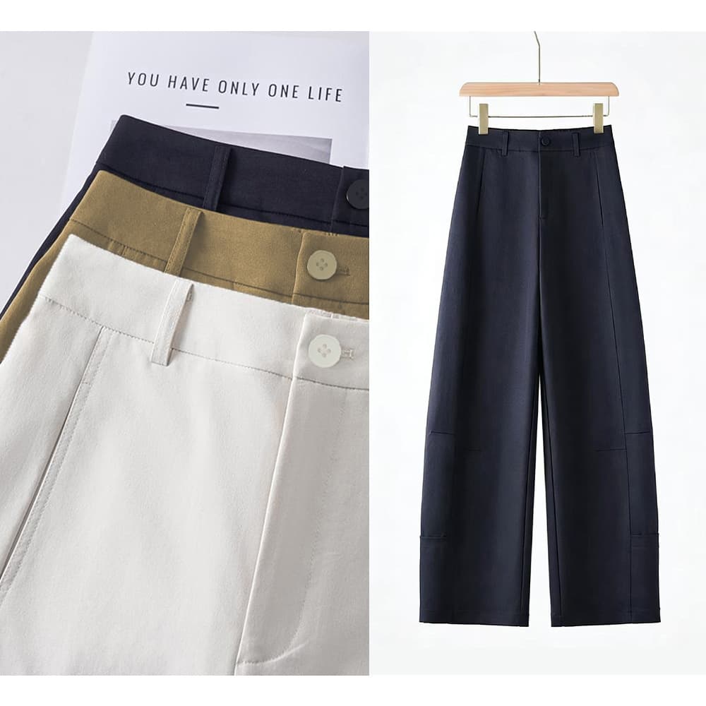 2026 spring new style cloud soft cotton anti-wrinkle and non-pilling versatile casual slim scimitar pants 8851