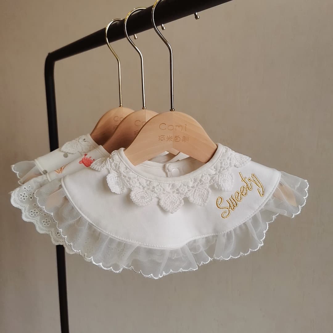 Baby Bib Cotton Princess Waterproof Autumn Winter Newborn Infant Feeding Bib Neck Style