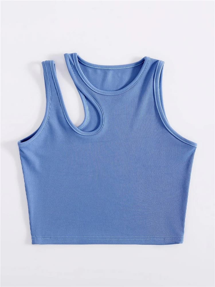 2025 Amazon Women's Camisole Tank Top Hollow Out Crop Top Slim Fit Stretchy Tight Sleeveless