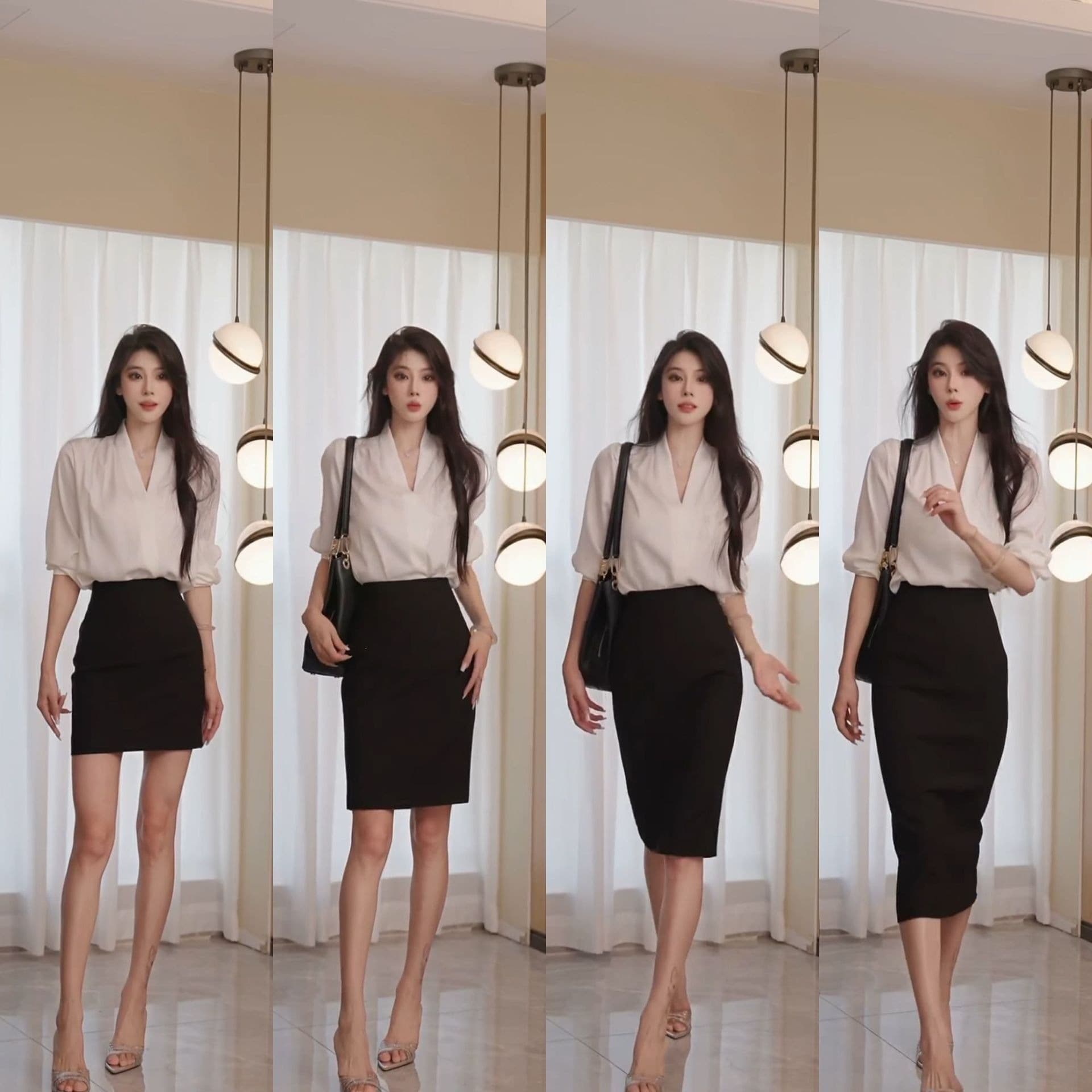 Blazer Midi Skirt Spring Summer 2025 New Slim Fit Pencil Skirt Office Commuter Short Skirt Midi Skirt Wave Hem