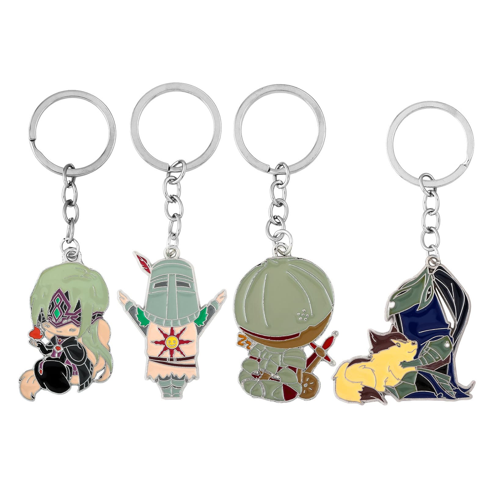 Dark Souls Keychain Sun Knight Solaire Fire Keeper Artorias Keychain Necklace Pendant