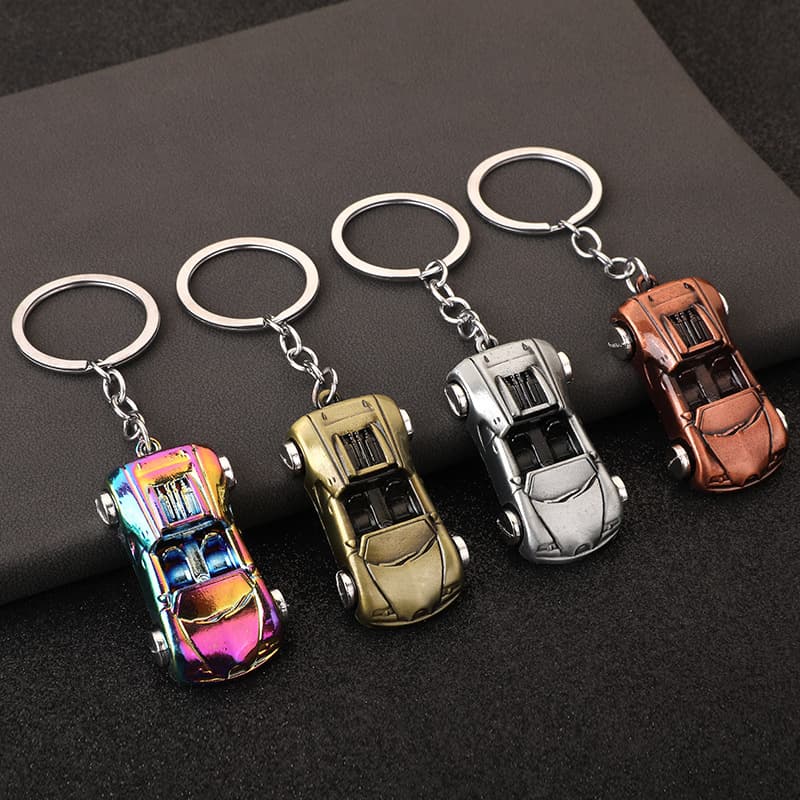 Cross-border Hot Selling Car Model Keychain Convertible Sports Car Keychain Metal Car Pendant Promotional Gift