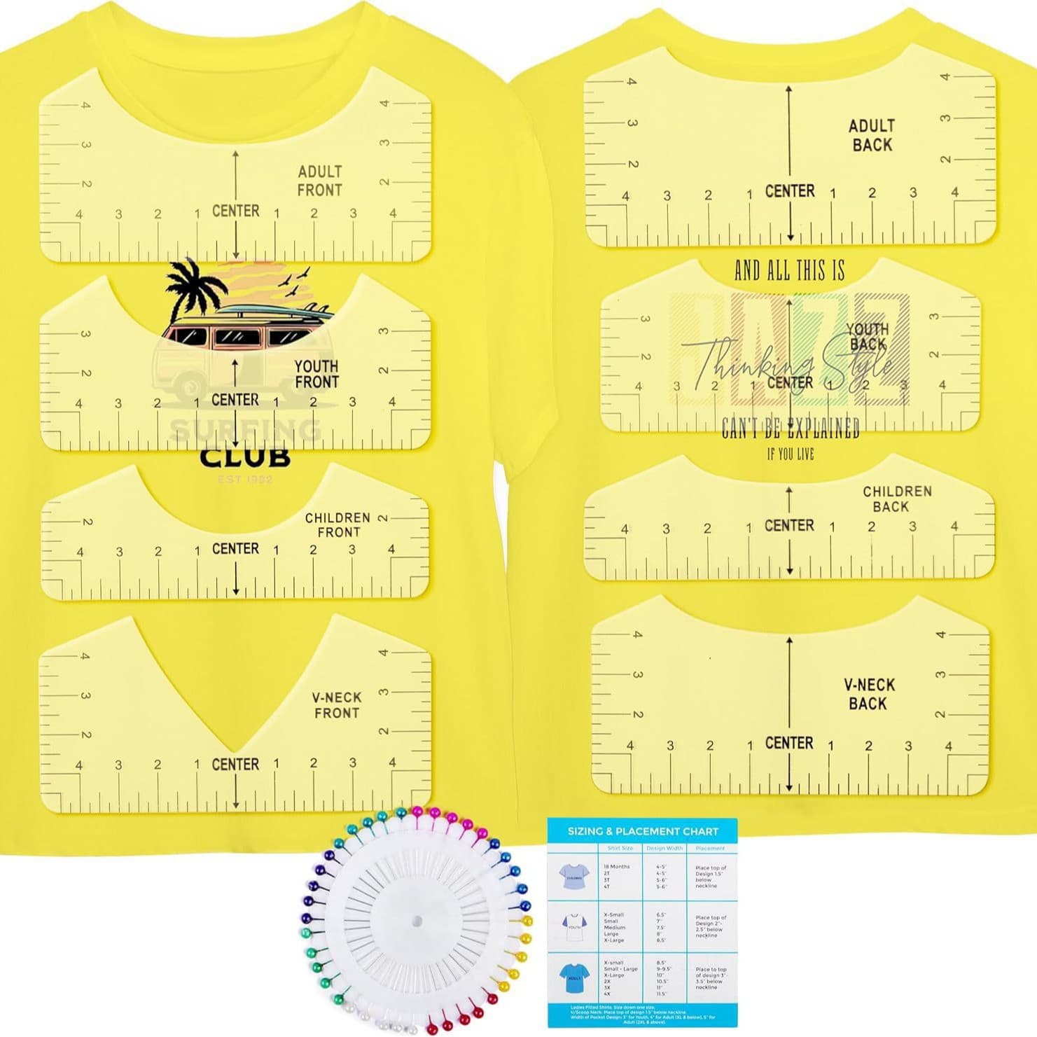 Walmart Temu T-Shirt Vinyl Alignment Ruler Guide T-Shirt Ruler with T-Shirt Alignment Tool