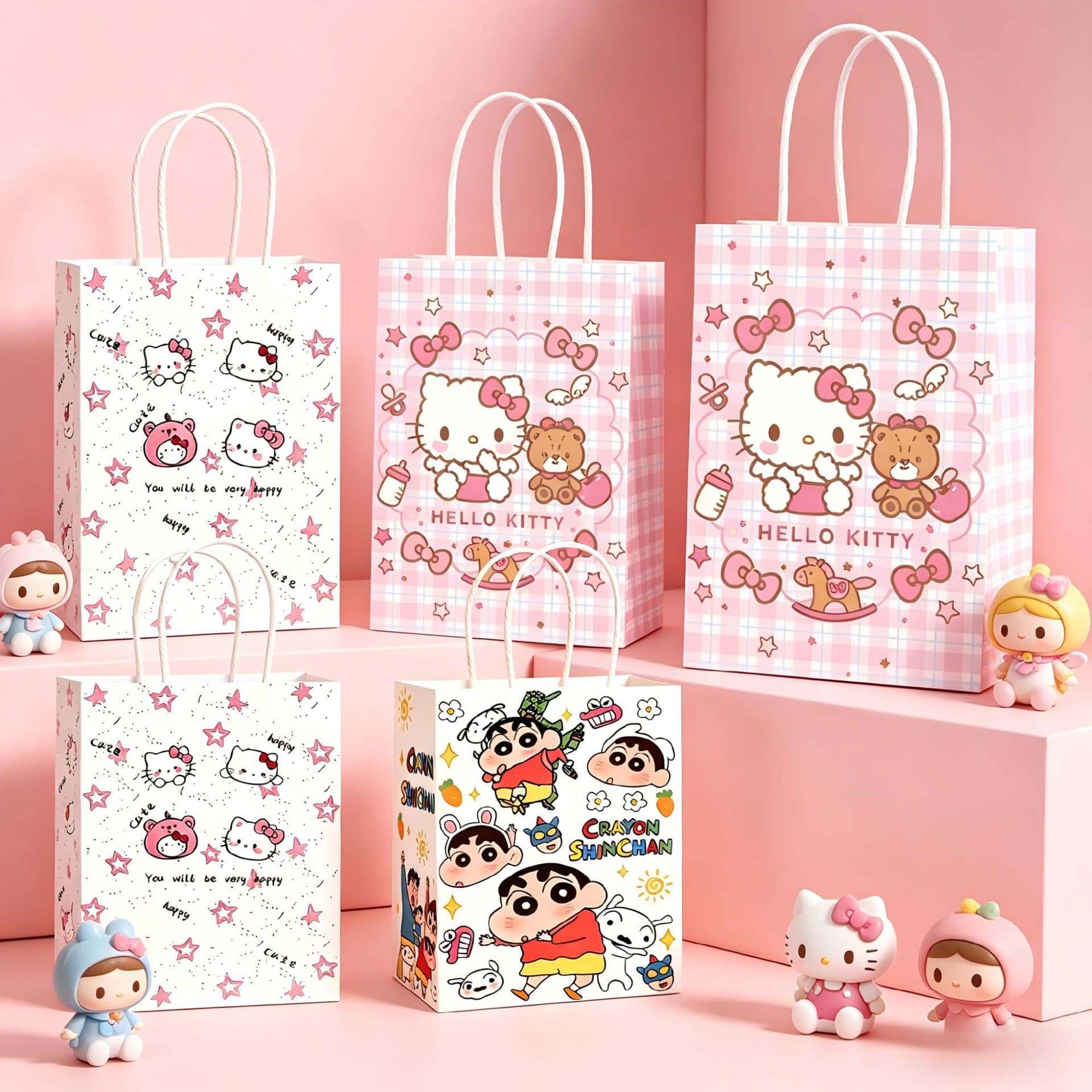 hello kitty handbag crayon shin-chan children's birthday party souvenir gift bag packaging paper bag