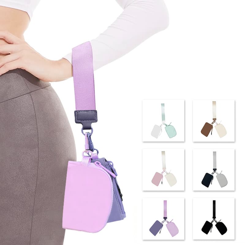 2025 New Lulu Style Wristlet Bag Portable Card Holder Mini Coin Purse for Bank Cards and Small Items