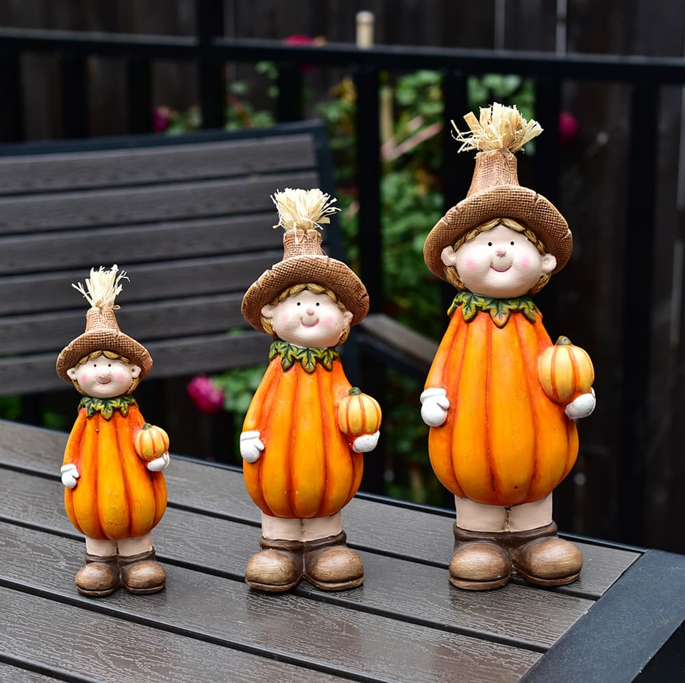 Cross-border Creative Harvest Festival Pumpkin Scarecrow Ceramic Crafts Thanksgiving Desktop Scene Decoration Ornaments