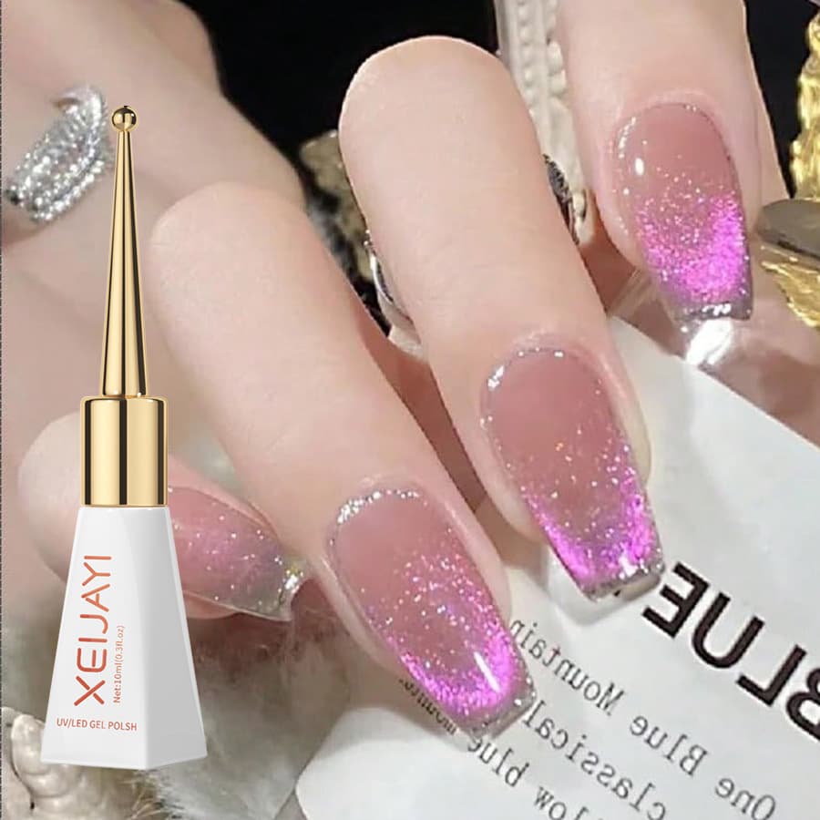 Dark Night Purple Cat Eye Glue Polarized Nail Art Professional Use Purple Colorful Cosmetic Gel for Beauty Salons And Home Use