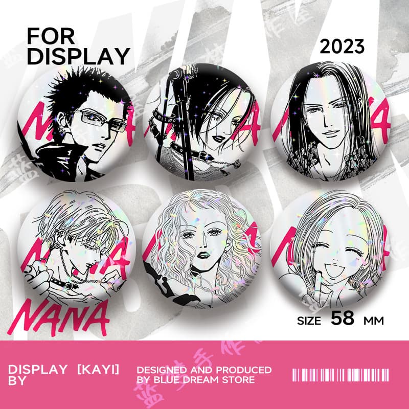 NANA Another Me in the World Osaki Nana Komatsu Nana Ren Takumi Layla Tinplate Laser Badge Pin