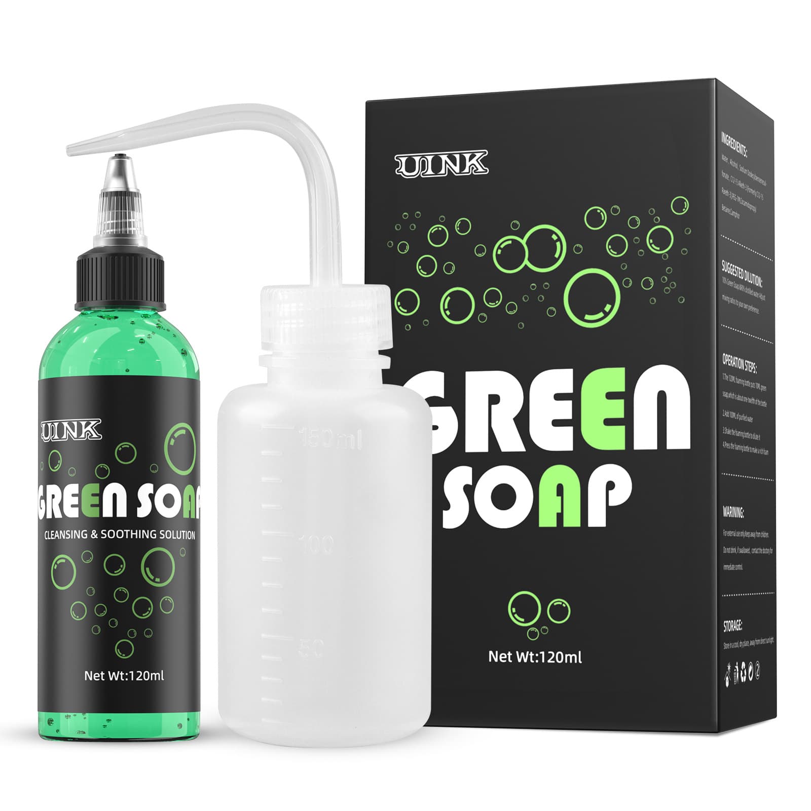 Cross-border new UINK cyanobacteria tattoo tool set 120ML cyanobacteria plus elbow pot washing tattoo kit