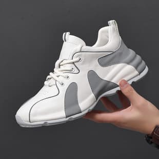 Men's Shoes Autumn 2025 New Thick Sole Dad Shoes Men's Sports Casual Shoes Trendy Comfort Genuine Leather White Shoes