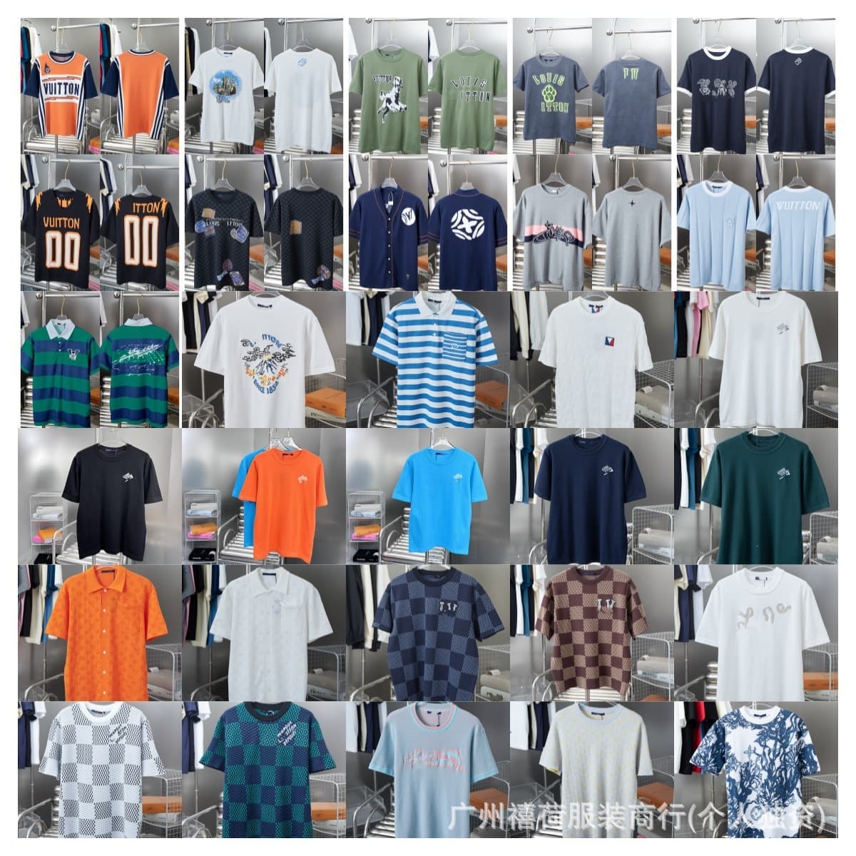 Cross-border high version Lvjia T-shirt foreign trade. 2026 new classic trendy brand intarsia jacquard cotton knitted short sleeves
