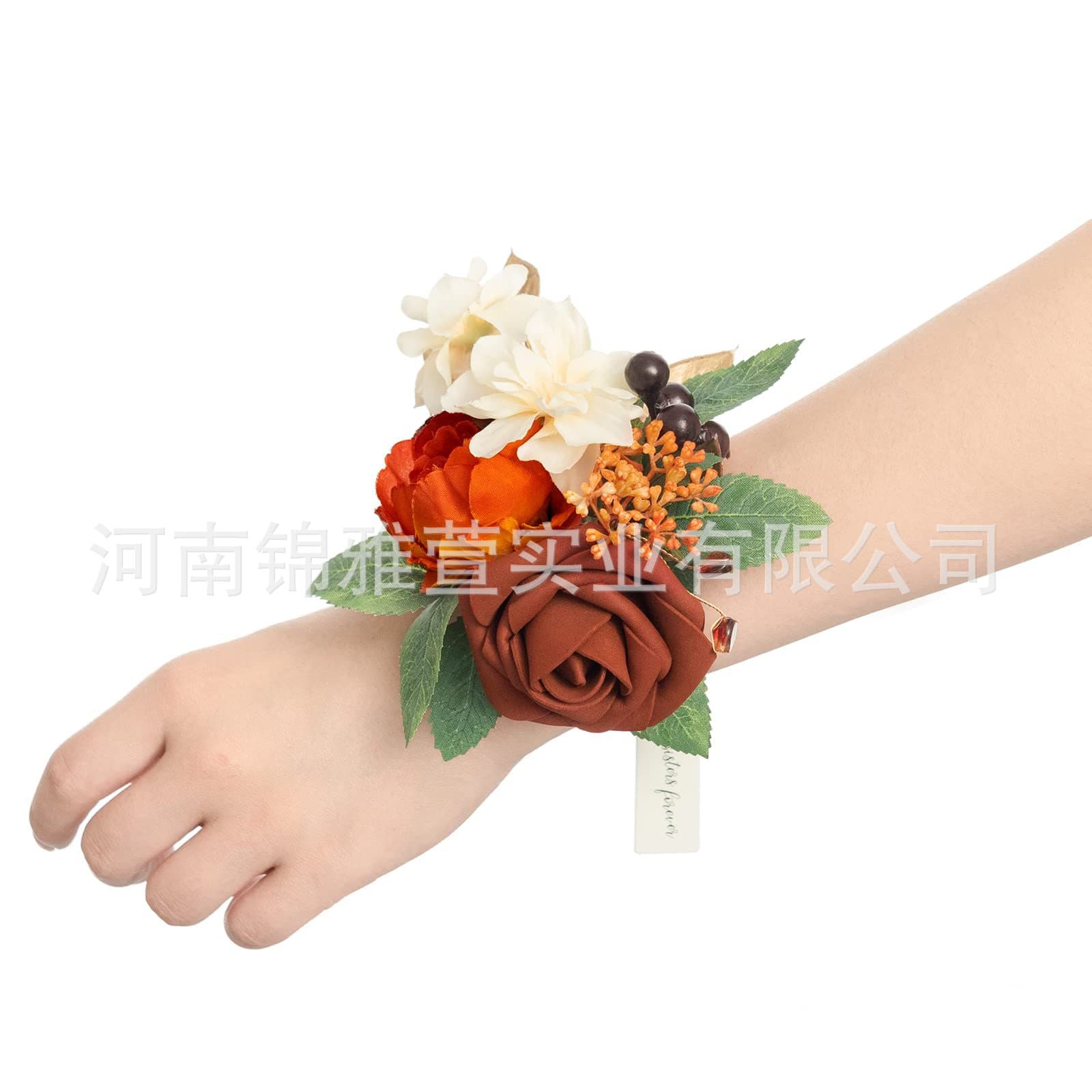 Wrist flowers and simulated boutonnieres for wedding brides, grooms, bridesmaids, and groomsmen' welcome flowers, cross-border Amazon manufacturer wholesale.