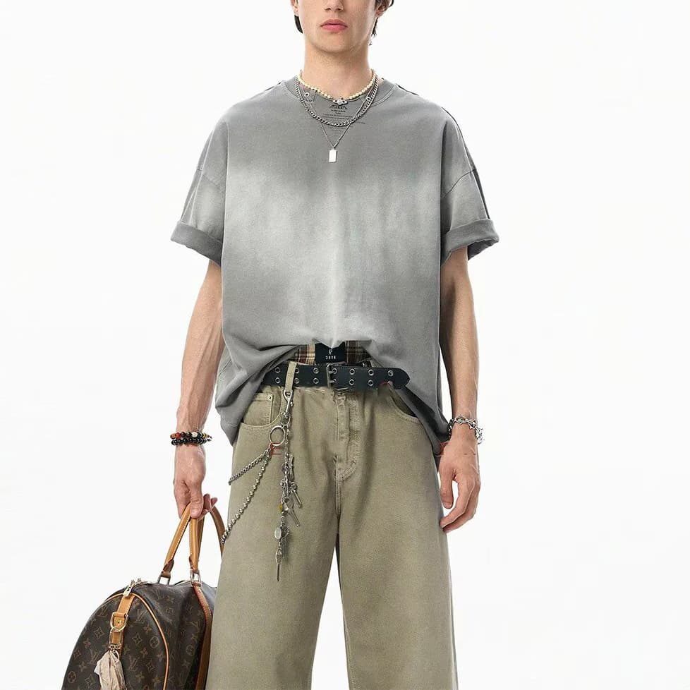2026 Summer New Short Sleeve T-Shirt Men Streetwear Ins Loose Half Sleeve Top Fashion Versatile Basic Tee