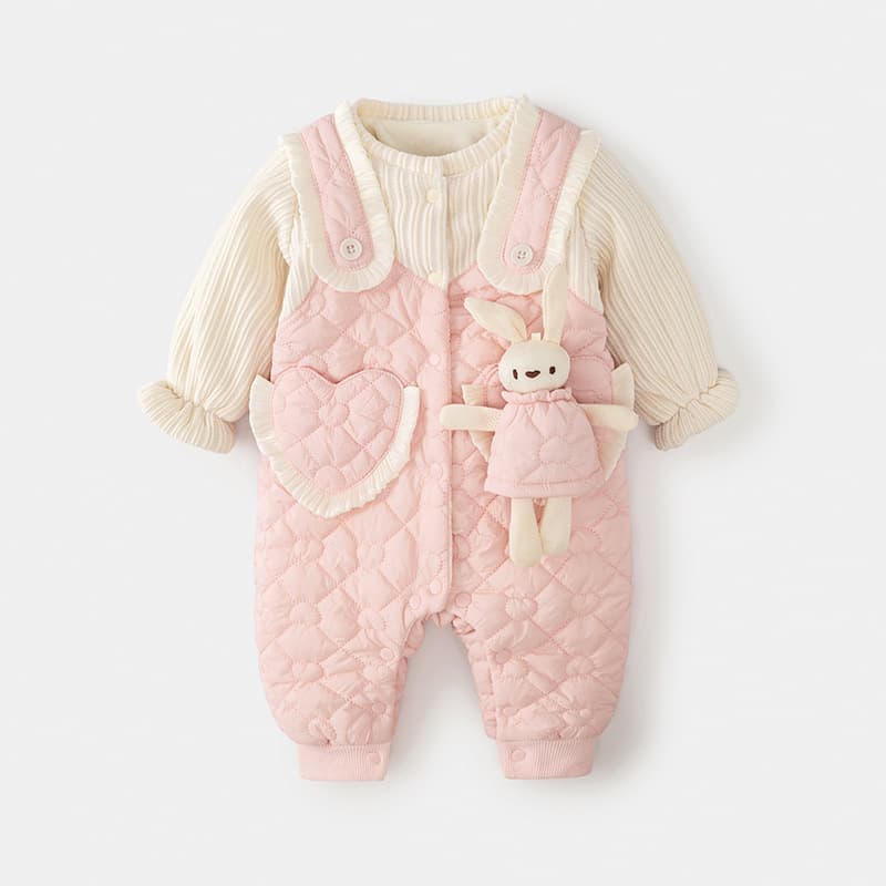 Baby clothes, autumn and winter clothes, newborn one-piece clothespins, cotton thickened cotton clothes, super cute and cute cotton clothes for baby girls in winter