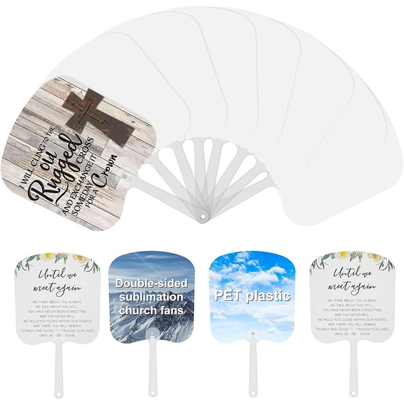 Sublimation Advertising Fan Heat Transfer Fan Promotional Gift Double-Sided Coloring Plastic Fan