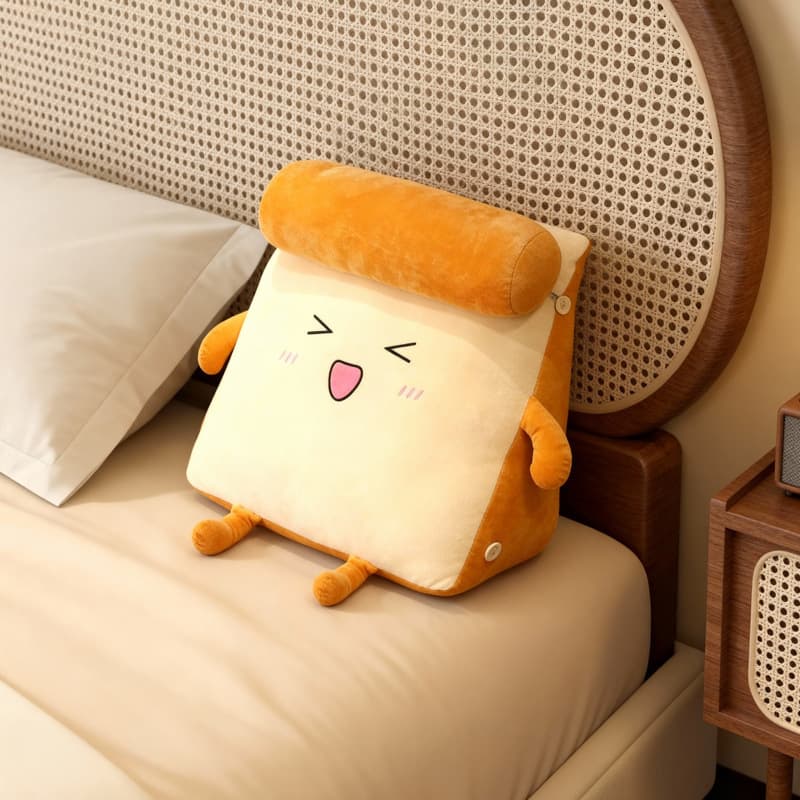 2025 new cartoon emoticon triangle small backrest, living room sofa bedroom soft padded lumbar support bed pillow
