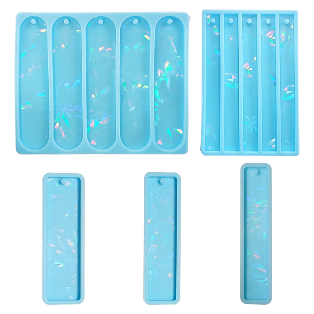 Holographic Bookmark Mold Silicone Holographic Laser Bookmark Light and Shadow Silicone Bookmark Mold Crystal Book