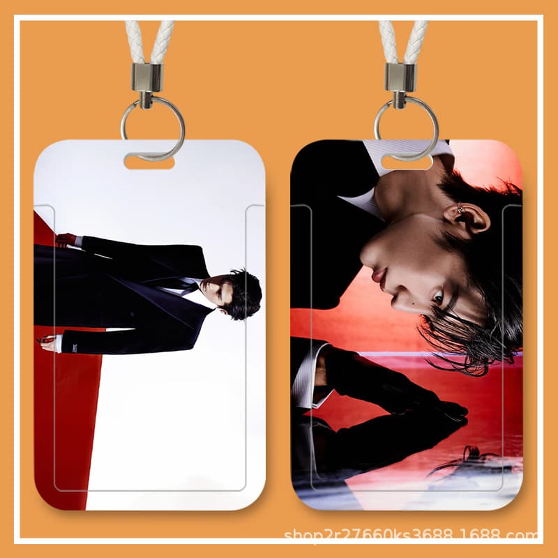 Zhang Linghe Fan Merch Student Sliding Cover Card Holder for Meal Card, Transit Card, ID Card, Access Control, Campus Card Storage