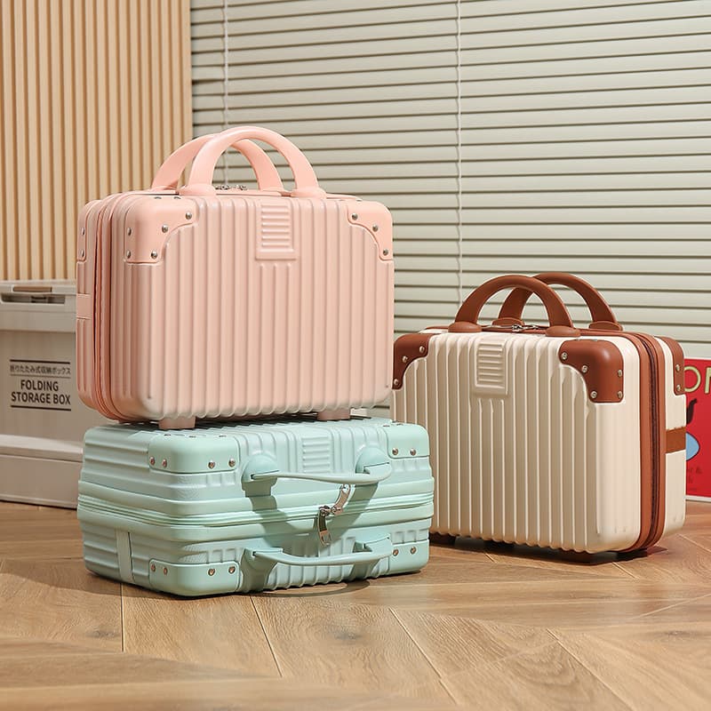 Customized Makeup Case, Small Handbag, Mini Suitcase, 14inch Semi-Carry-On Small Travel Suitcase, Ultra-Light Password Lock Suitcase