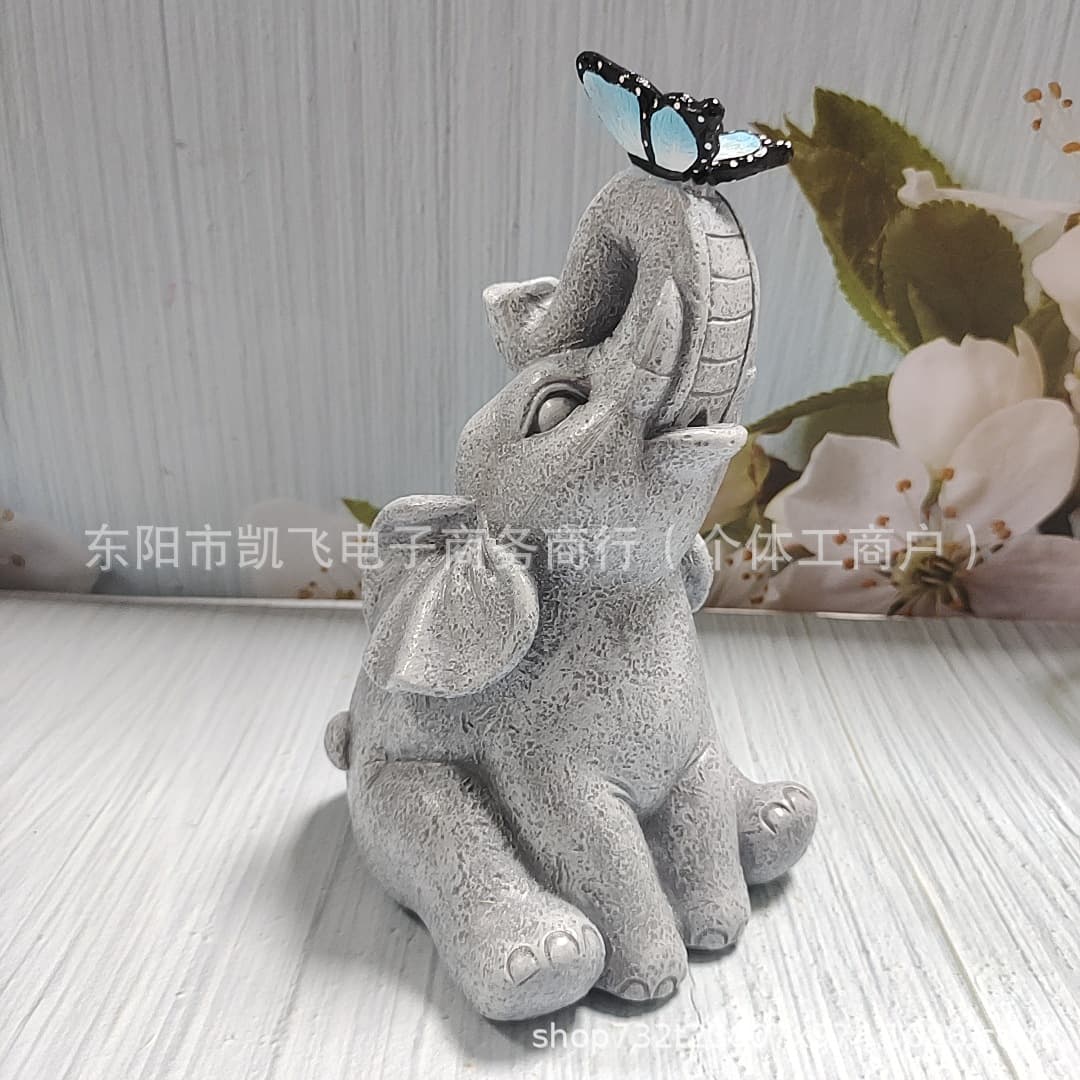 Cross-border new product incense burner butterfly elephant home decoration ornaments creative resin ornaments elephant sculpture incense burner ornaments