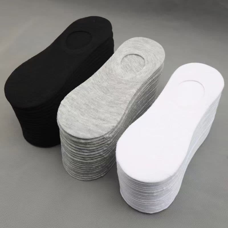 Men's Spring/Summer Black White Gray Boat Socks Solid Color Short Socks Mesh Low-Cut Invisible Socks Fashion Street Stall Men's Socks