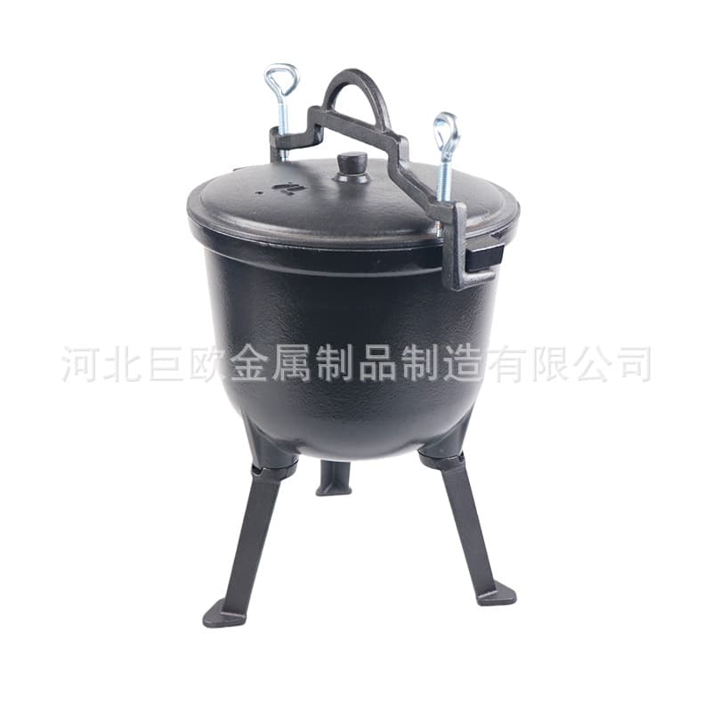 Outdoor Camping Cast Iron High-Pressure Pot Large Stew Pot with Three Legs