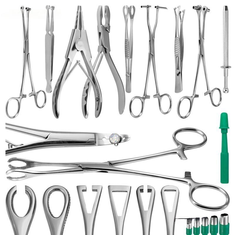 ~Cross-border professional piercing tool pliers, leather drill, tattoo navel piercing positioning, triangular opening pliers punching tool