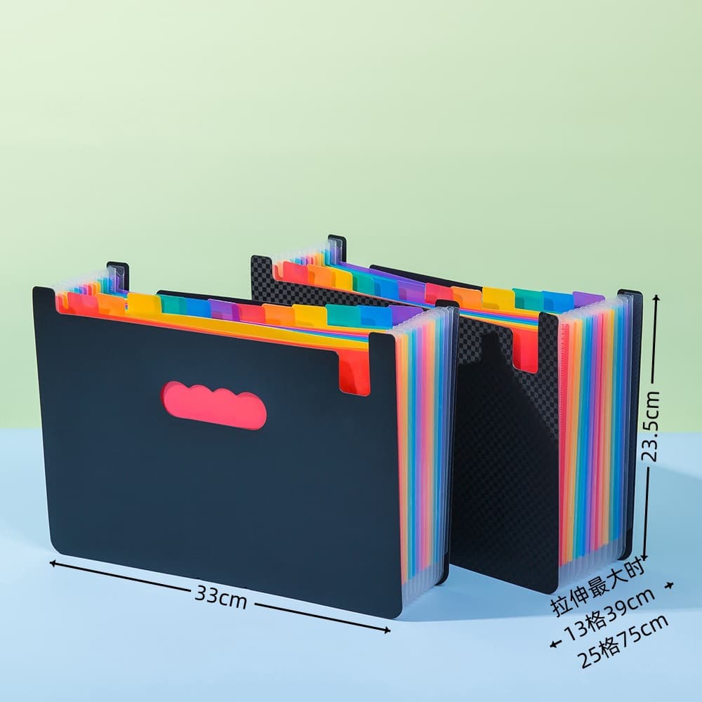 Vertical Rainbow Accordion Folder, A4 Multi-Layer Office Document Storage Bag, Student Exam Paper Storage Folder