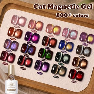 BORN PRETTY Nail Art Autumn Winter Glass Bead Cat Eye Gel, Vintage Caramel Red Brown Amber Magnetic Nail Gel