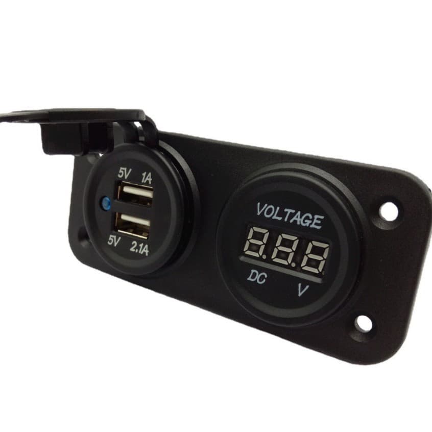 Car Dual USB 3.1A Phone Charger Digital Voltmeter Combo Board Display 12V-24V Car Charger with Digital Display
