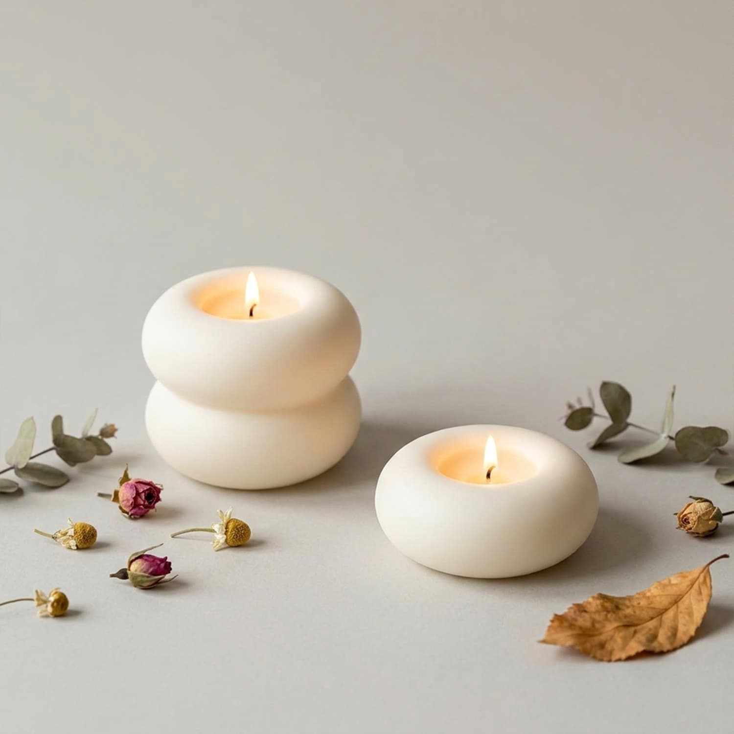Caifu ring donut candle mold three circles Jenga diy aromatherapy plaster ornament silicone mold