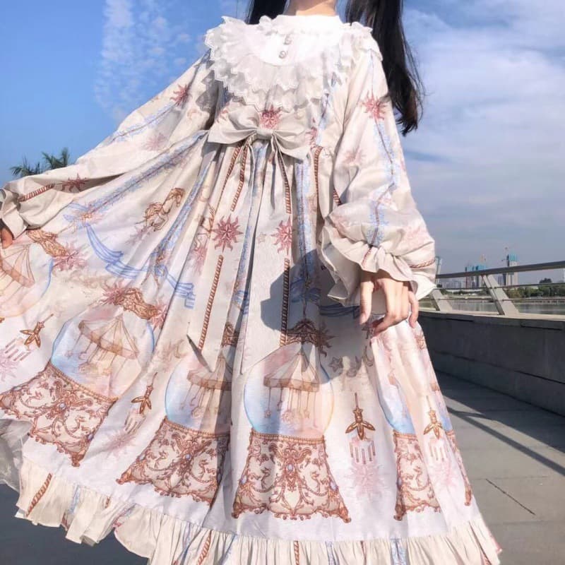[All models in stock] Lolita skirt Glass Paradise long-sleeved OP Lolita autumn and winter long-sleeved dress