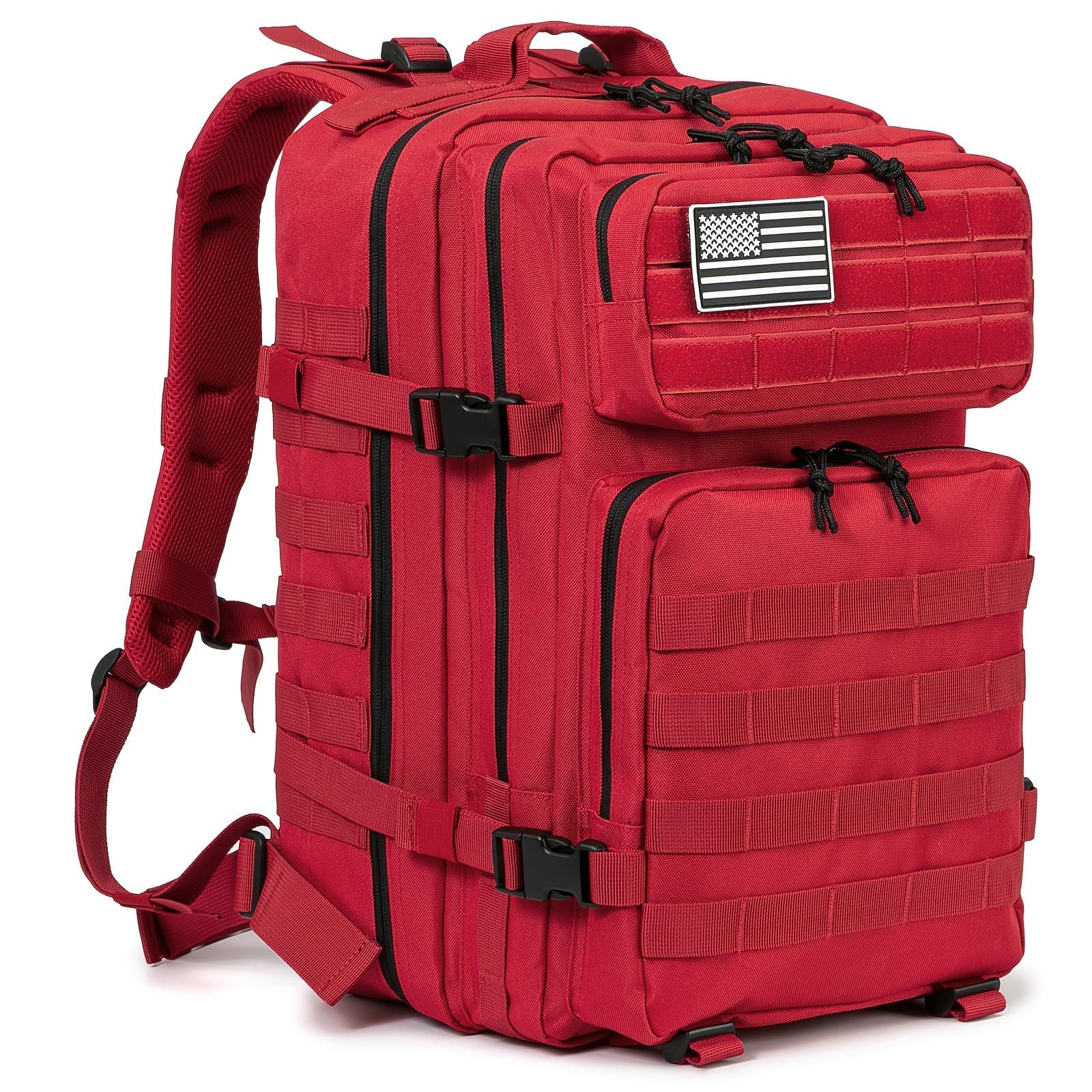 Factory ready red 45L tactical backpack outdoor mountaineering backpack waterproof oxford cloth military fan assault bag