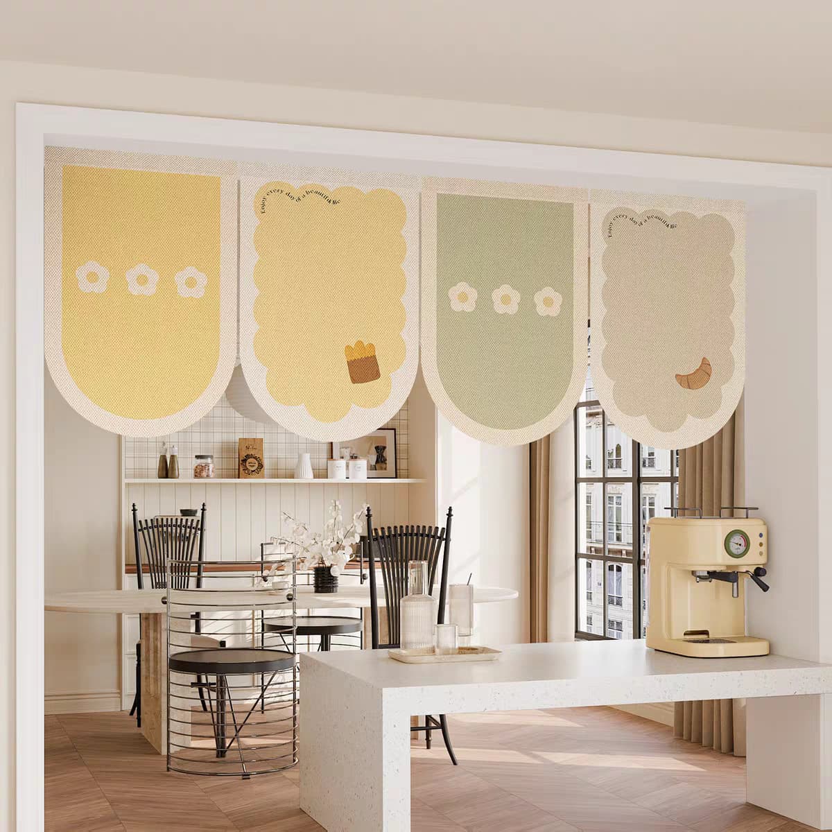 Shaped Hanging Banner for Bedroom, Kitchen Door Curtain, Living Room Door Header Decorative Cloth Curtain, Bar Hanging Banner, Bathroom Shade Curtain