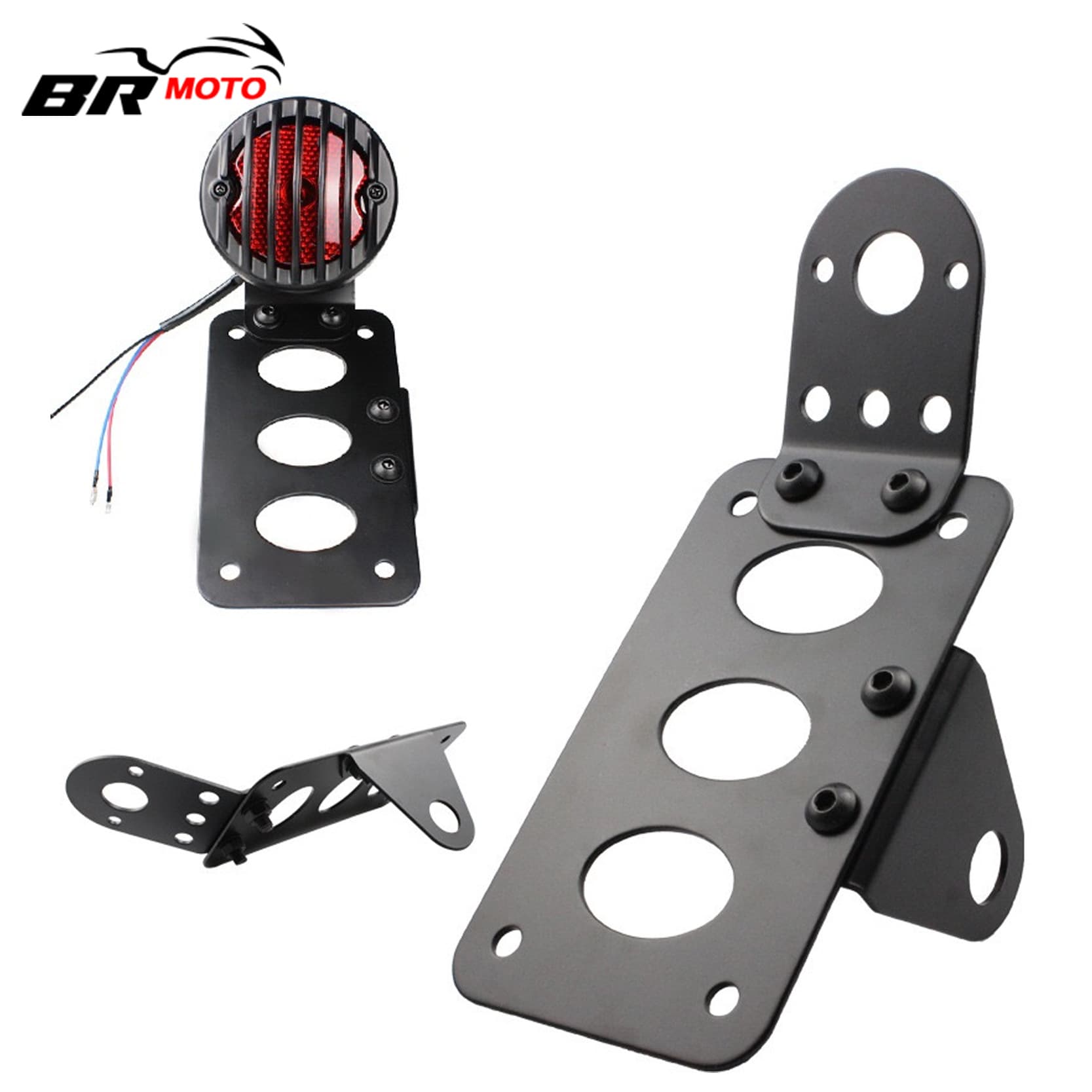 Motorcycle Aluminum Alloy Retro License Plate Holder Harley Motorcycle Modified Tail Light Side License Plate Bracket License Plate Frame