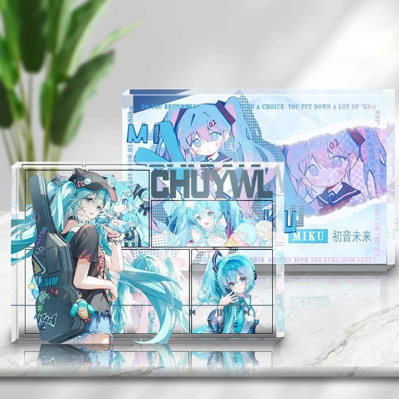 Hatsune Miku Miku Fan Crystal Acrylic Brick Valley Transparent Character Stand Comic Transparent Photo Frame Gift for Women