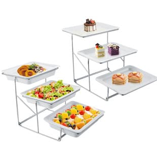 Buffet Display Stand Ceramic Three-Tier Cake Fruit Tray Bread Basket Dessert Sushi Display Three-Tier Pastry Rack