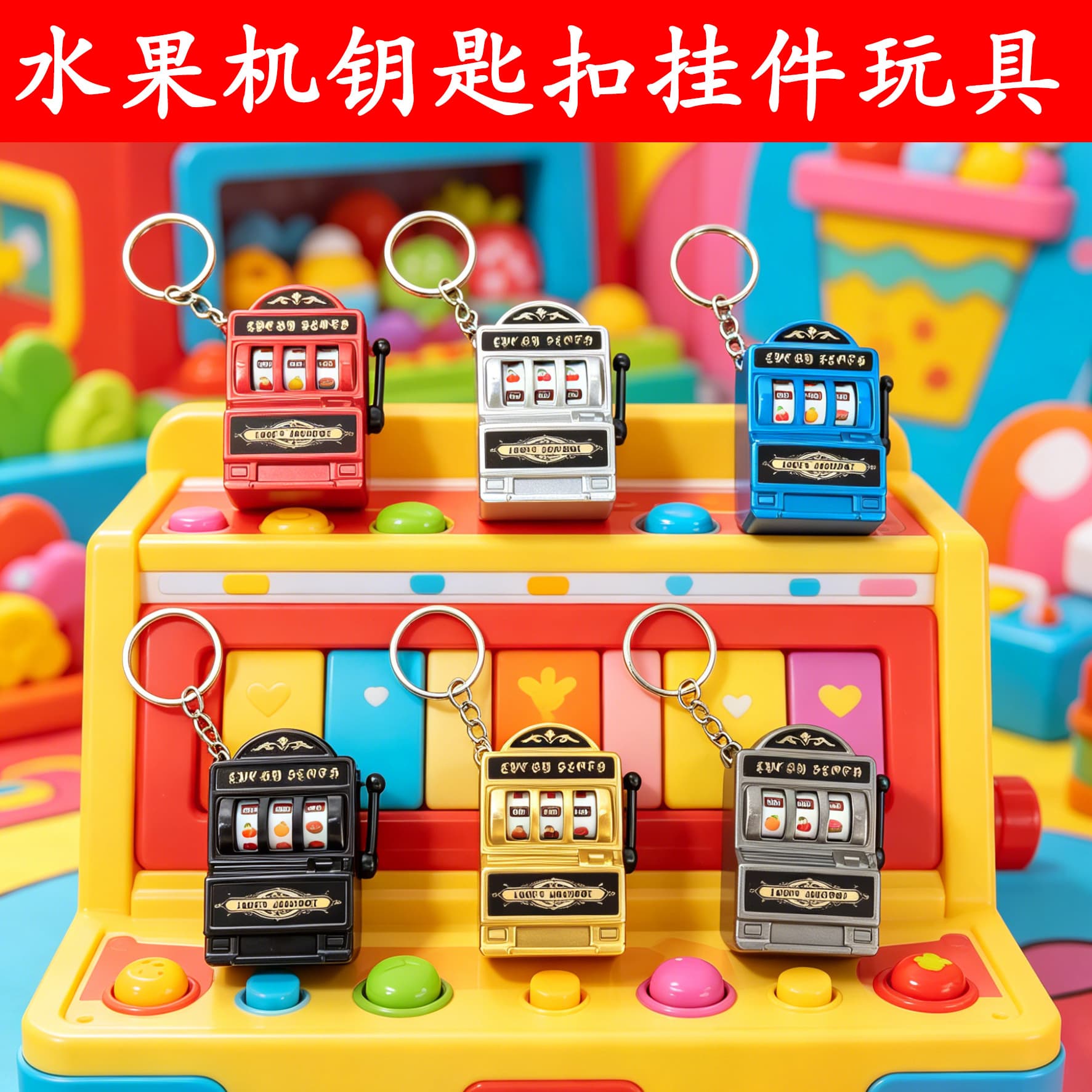 Cartoon Game Console Keychain Fruit Machine Pendant Boy Game Accessory Keychain Bag Charm Small Gift