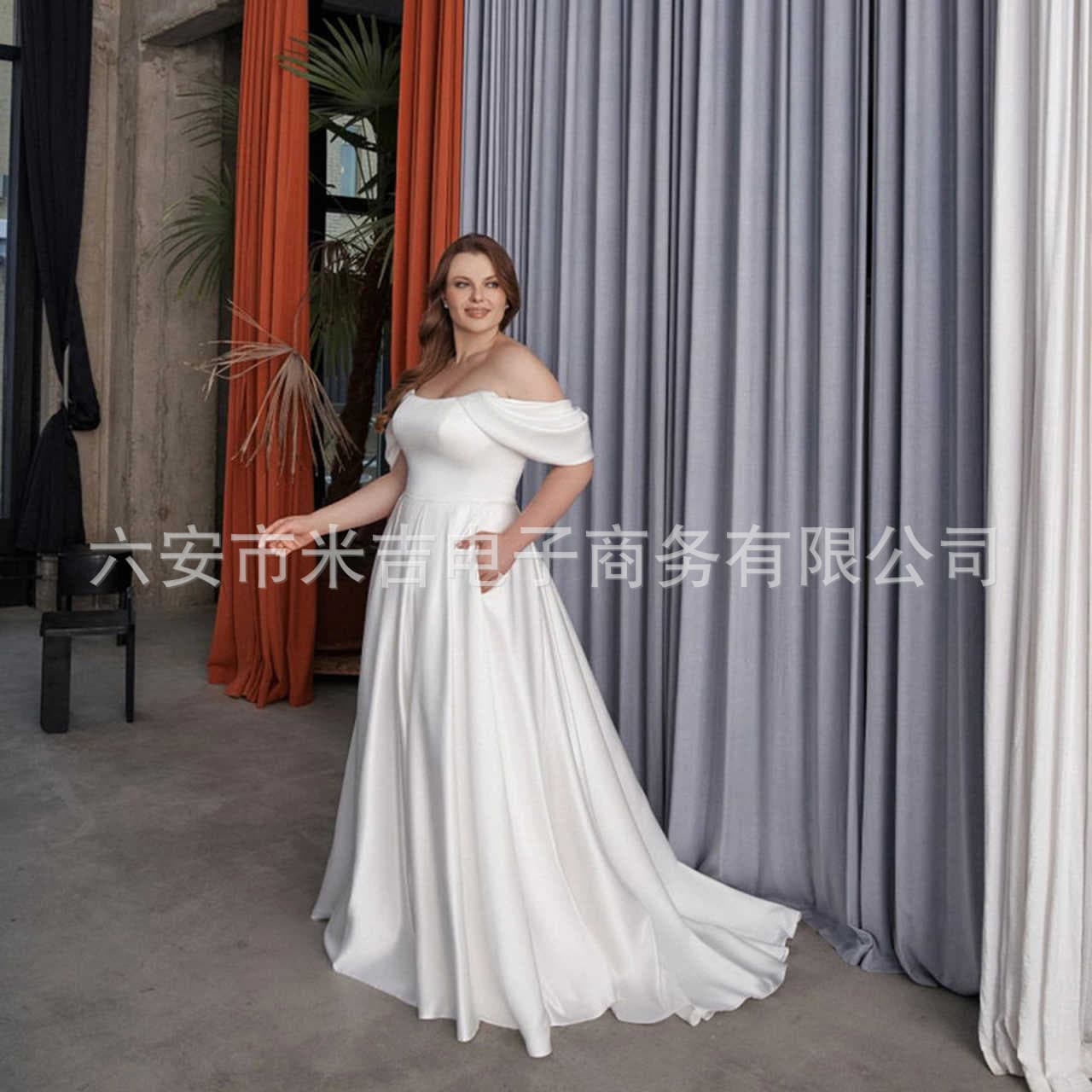 European and American Off-Shoulder Light Wedding Dress 2025 New Sexy Elegant Wedding Cross-Border High-End Banquet Evening Gown