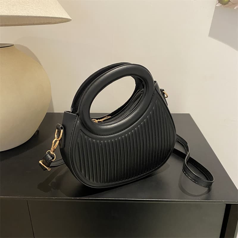 Wrinkled Personality Trendy Minimalist Ins Crossbody Bag 2025 New Cross-border Handbag Shoulder Bag Women's Commuter Bag