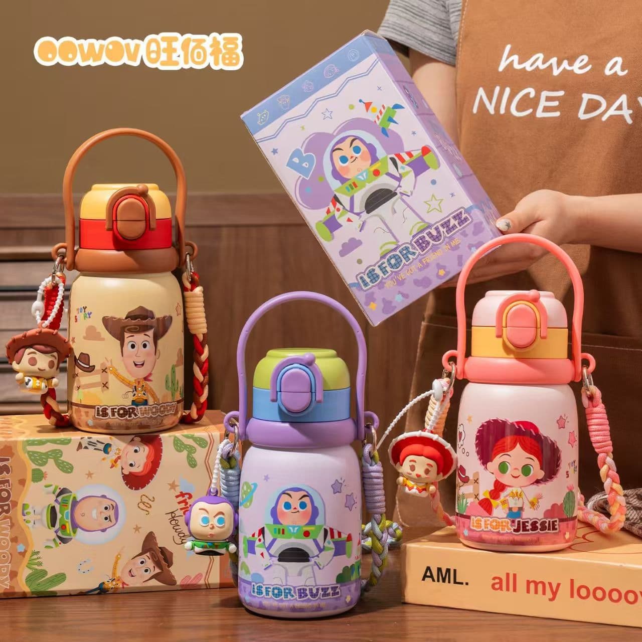 Toy Story Kids Insulated Cup for Boys School Kindergarten Student Water Bottle Dual-Drink Toddler Water Cup