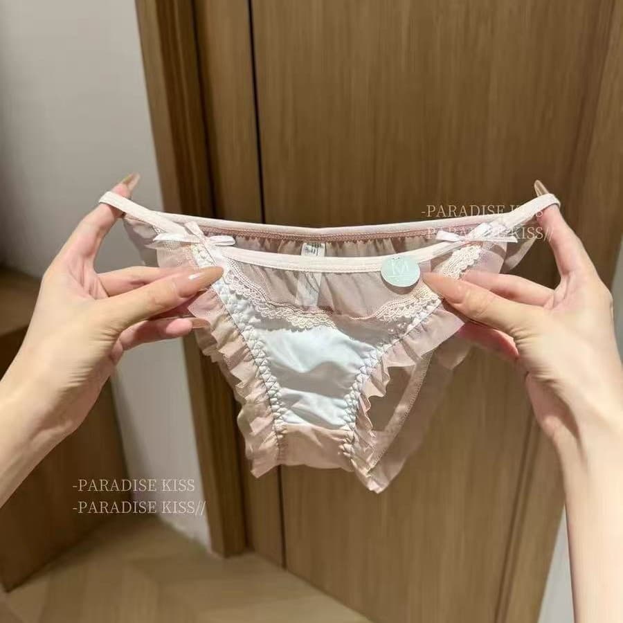 C320# French-Style Simple High-End Women's Exquisite Lace Panties Comfortable Breathable Triangle Panties Women's Internet Celebrity Hot Style