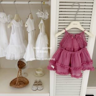 Leen Baby Goddess Arrival! Original 2026 Girls Summer Bright Raspberry Pink Vacation Style Backless Dress