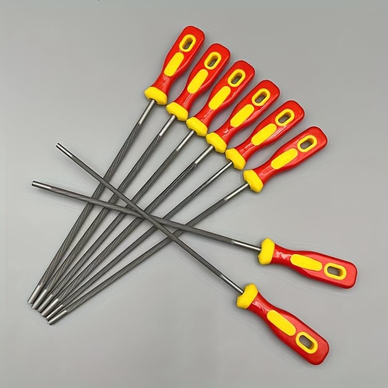Chainsaw File with Handle, Chainsaw File, 4.0/4.8/5.5 Electric Chainsaw Small Round File, Chainsaw Accessories, Saw File