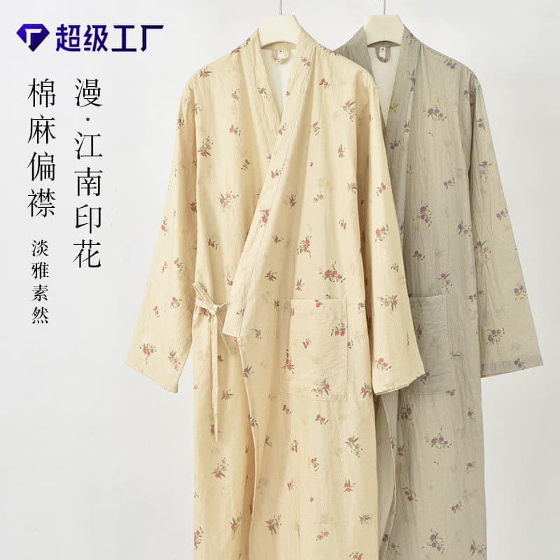 26 Styles Japanese Kimono Women's Bathrobe Spring Summer Sleepwear Cotton Linen Thin Sweat Suit Hotel Japanese Style Tie