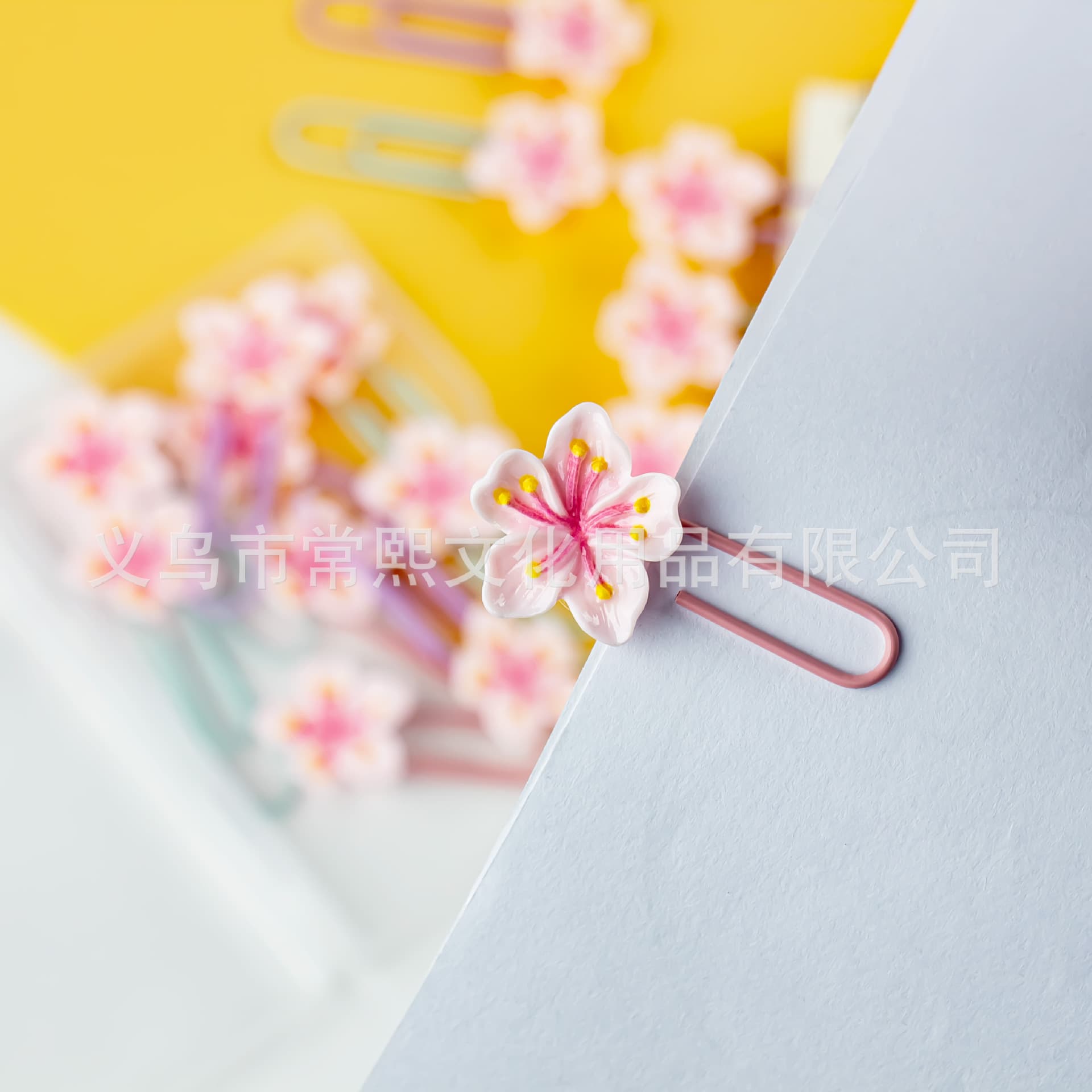 Fresh Cherry Blossom Paper Clips Stationery, Creative Design, Shaped Paper Clips, Cute Creative Bookmarks