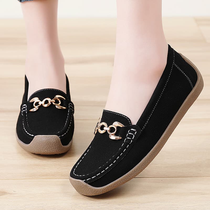 New style women's moccasins, plus size, comfortable rubber sole, maternity shoes.